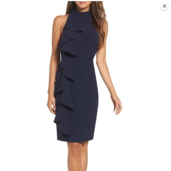 Eliza J Ruffle Sheath Dress - Picture 1 of 4